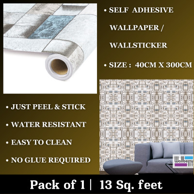 WallBerry Vinyl Abstract Multicolor Wallpaper(L x W: 300 cm x 40 cm)