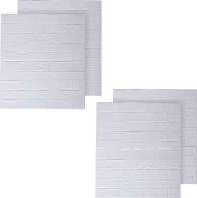 KUBER INDUSTRIES Decorative White Wallpaper(77 cm x 70 cm, Pack of 4)
