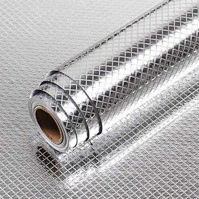 ANUSHKA ENTERPRISE Abstract Silver Wallpaper(200 cm x 60 cm)