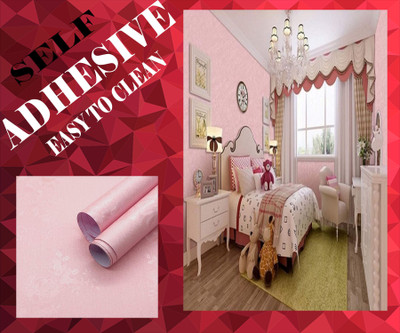 Guru Production Vinyl Floral & Botanical Pink Wallpaper(L x W: 500 cm x 45 cm)