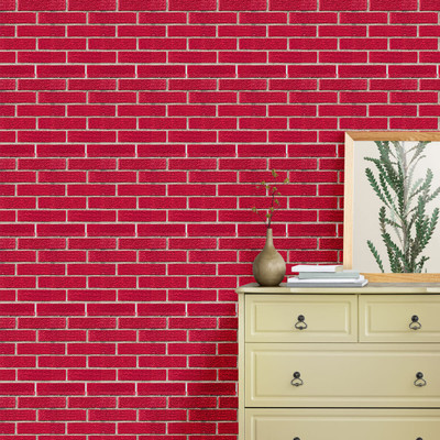Guru Production Architecture Maroon Wallpaper(244 cm x 41 cm)