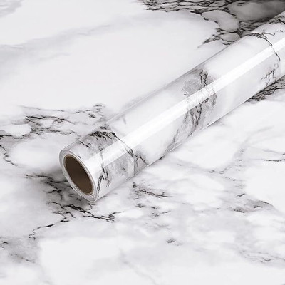 Darsh Enterprise Abstract White, Grey Wallpaper(200 cm x 60 cm)