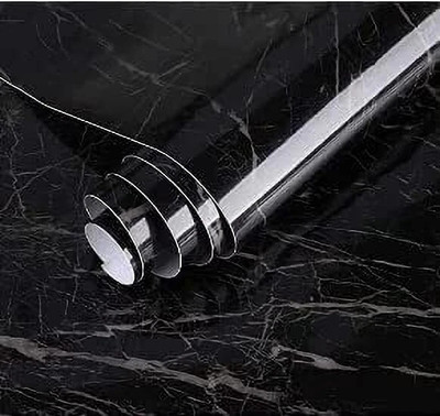WUUP Vinyl Abstract Black Wallpaper(L x W: 200 cm x 60 cm)