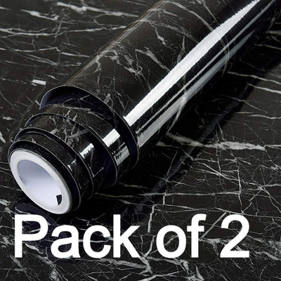 StrongZone Foils Classics Black Wallpaper(L x W: 60 cm x 200 cm, Pack of 2)
