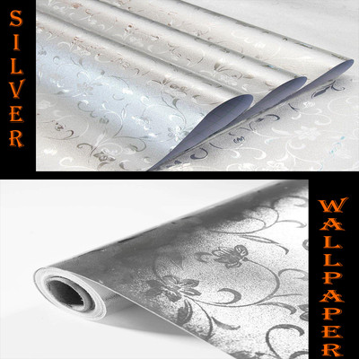 SOJITRA EXPORT Abstract Silver Wallpaper(200 cm x 60 cm)