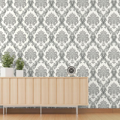 Wallmonks 200 cm Royal Damask Self Adhesive Sticker(Pack of 1)