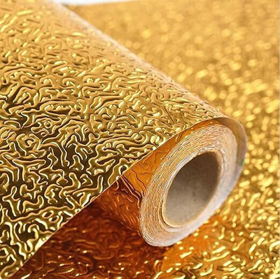 NAKSHT Vinyl Abstract Gold Wallpaper(L x W: 60 cm x 200 cm)