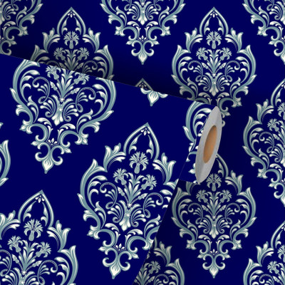 Guru Production Vinyl Decorative Blue Wallpaper(L x W: 250 cm x 45 cm)