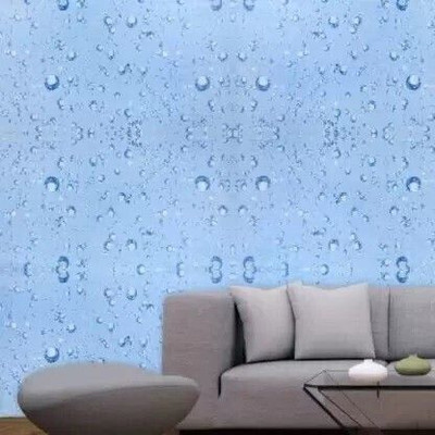 LusticHome Vinyl Abstract Blue Wallpaper(L x W: 500 cm x 45 cm)