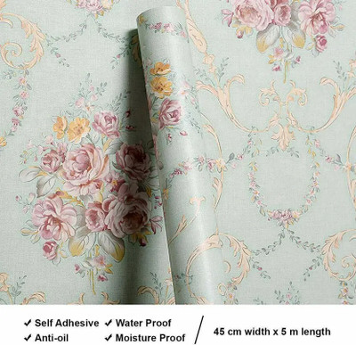 shopwave Vinyl Abstract Multicolor Wallpaper(L x W: 500 cm x 45 cm, Pack of 5)