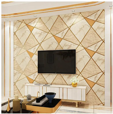NAVORE Vinyl Abstract Yellow Wallpaper(L x W: 500 cm x 45 cm)