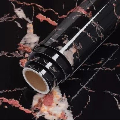 LusticHome Vinyl Abstract Black Wallpaper(L x W: 500 cm x 45 cm)