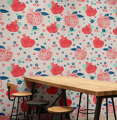 S4Sassy Vinyl Floral & Botanical Red Wallpaper(L x W: 152 cm x 63 cm)
