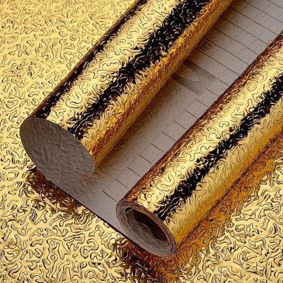 DOM EXPORT Vinyl, Paper Abstract Gold Wallpaper(L x W: 200 cm x 60 cm)