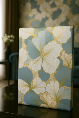 Dhavaj enterprise PVC Abstract Blue, White Wallpaper(L x W: 300 cm x 45 cm)