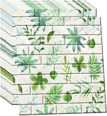 Tlismi Vinyl Decorative White, Green Wallpaper(L x W: 77 cm x 70 cm)
