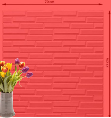 Ansari Decor Decorative Red Wallpaper(77 cm x 70 cm)