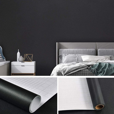 HAPPYMATES Vinyl Abstract Black Wallpaper(L x W: 121 cm x 60 cm)
