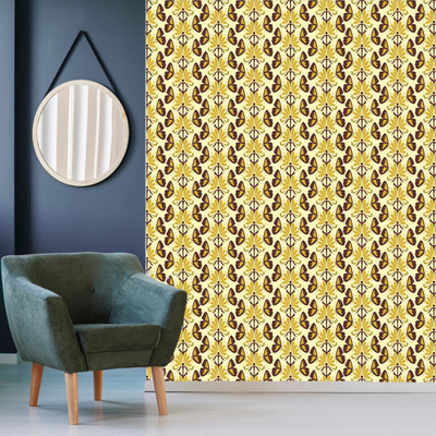 WallDaddy 40 cm Yellow Butterfly Self Adhesive Sticker(Pack of 1)