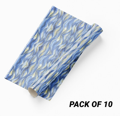 Guru Production Vinyl Decorative Blue Wallpaper(L x W: 300 cm x 40 cm, Pack of 10)