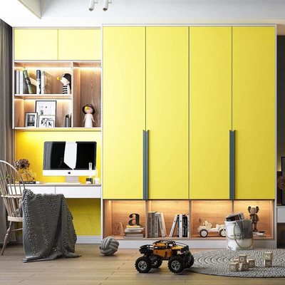 RosaStella 304.8 cm Yellow Peel & Stick Waterproof Wallpaper Easily Removable Self Adhesive Sticker(Pack of 2)