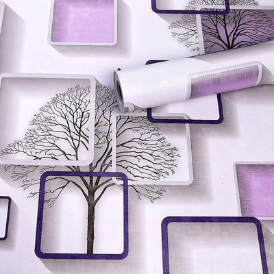 NOOREV ART Vinyl Abstract Purple Wallpaper(L x W: 127 cm x 40 cm, Pack of 2)