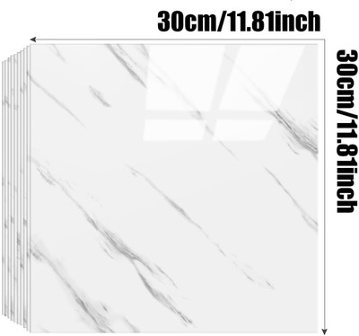 Diseno Vinyl Abstract White Wallpaper(L x W: 30 cm x 30 cm, Pack of 8)