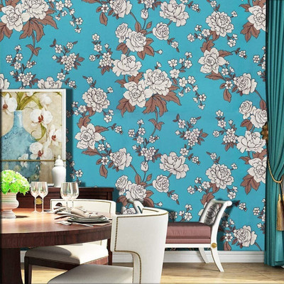PRINIX Decor Vinyl Abstract Blue Wallpaper(L x W: 240 cm x 40 cm)