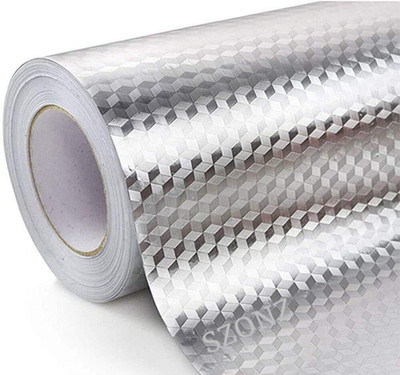 NKSNIMY Foils Architecture Silver Wallpaper(L x W: 200 cm x 60 cm, Pack of 2)