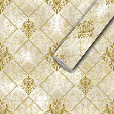 We Kreate Vinyl Decorative Gold Wallpaper(L x W: 250 cm x 45 cm)