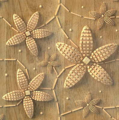 Indian Velvet Vinyl Scenic Brown Wallpaper(L x W: 300 cm x 40 cm)