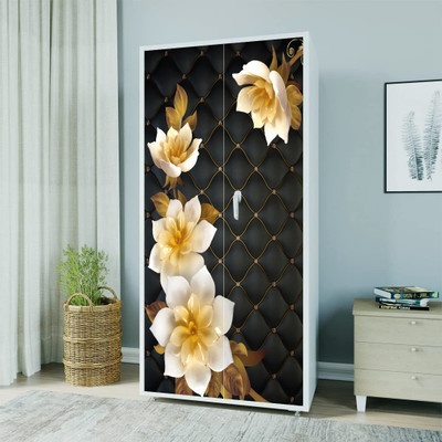 MKP Almira Vinyl Floral & Botanical Black Wallpaper(L x W: 183 cm x 86 cm)