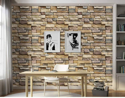 AURORA SHOPPE Vinyl Abstract Brown Wallpaper(L x W: 200 cm x 45 cm)