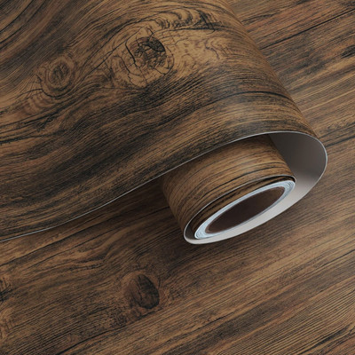 Creon Vinyl Decorative Brown Wallpaper(L x W: 30 cm x 127 cm)