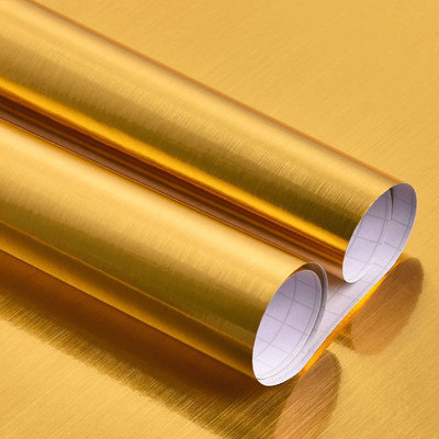 A1GRAPHIX Vinyl Abstract Gold Wallpaper(L x W: 240 cm x 60 cm)