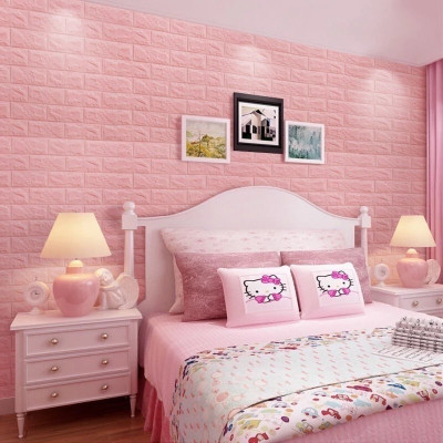 CCD Vinyl Decorative Pink Wallpaper(L x W: 70 cm x 77 cm)