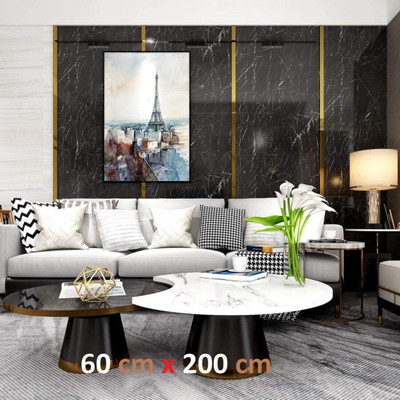 Walldaddyy Vinyl Classics Black Wallpaper(L x W: 200 cm x 60 cm)