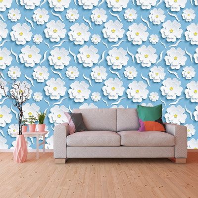 We Kreate Vinyl Decorative Blue Wallpaper(L x W: 250 cm x 45 cm)