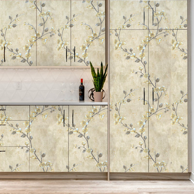 Wallmonks 200 cm Floral Self Adhesive Sticker(Pack of 1)