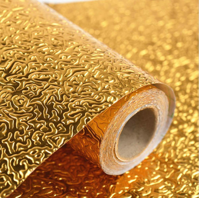 Pringo Vinyl Abstract Gold Wallpaper(L x W: 200 cm x 60 cm)