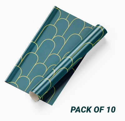 FOKRIM Vinyl Decorative Green Wallpaper(L x W: 300 cm x 45 cm, Pack of 10)