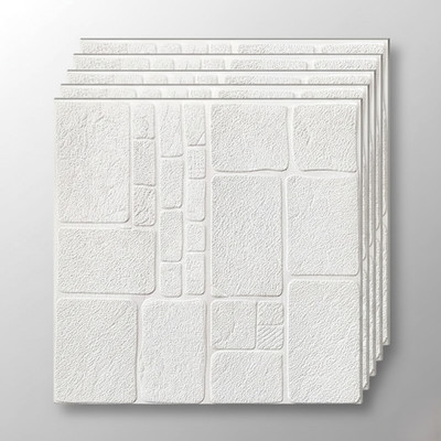 Curvescape PVC Decorative White Wallpaper(L x W: 70 cm x 70 cm, Pack of 3)