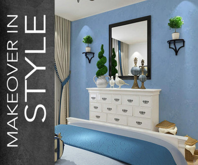 Guru Production Vinyl Decorative Blue Wallpaper(L x W: 1000 cm x 45 cm)