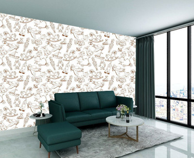 texoro Vinyl Animation & Cartoons Brown, White Wallpaper(L x W: 230 cm x 41 cm)