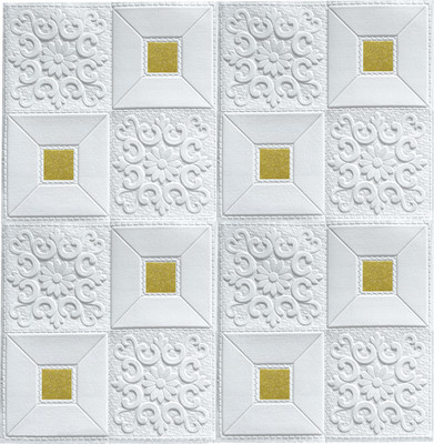 Peijinsart Embossed Classics Gold, White Wallpaper(L x W: 70 cm x 70 cm)