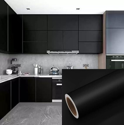 WELLSHIP Vinyl Abstract Black Wallpaper(L x W: 190.5 cm x 60 cm)