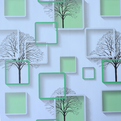 HOMEMATES 304.8 cm Green Geometric pattern Removable Waterproof Wallpaper Self Adhesive Sticker(Pack of 2)