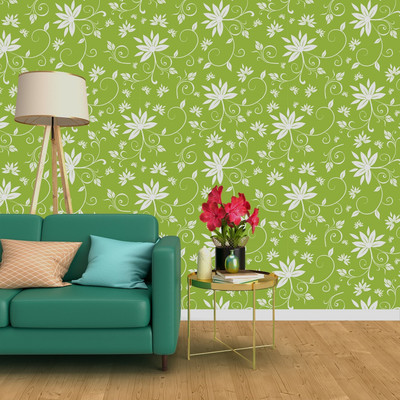 Imagine Printing Solutions Vinyl Floral & Botanical Green Wallpaper(L x W: 228 cm x 40 cm)