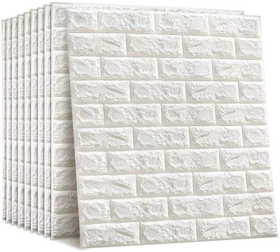 HOMEMATES Decorative White Wallpaper(77 cm x 70 cm, Pack of 10)