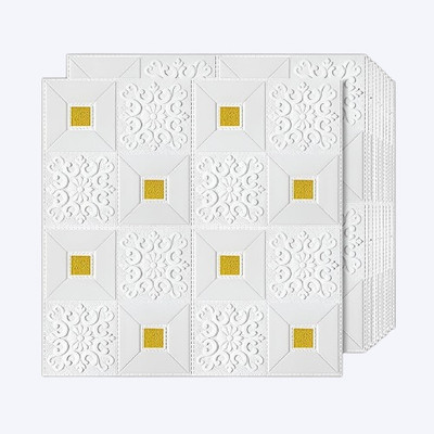 WALLTAJ Vinyl Decorative Gold, White Wallpaper(L x W: 70 cm x 77 cm)
